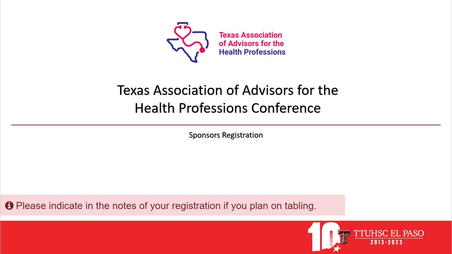 Texas Association of Advisors in the Health Professions Conference for Sponsors