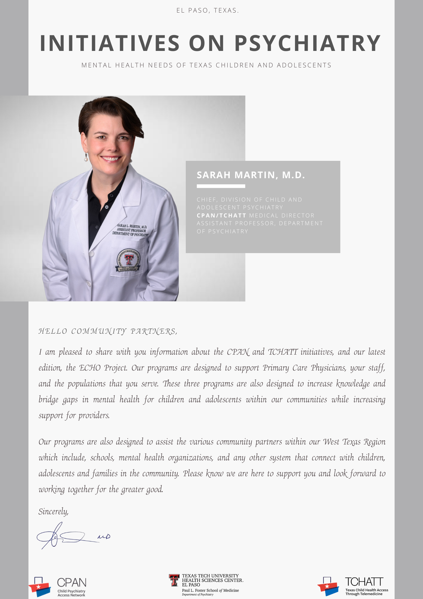 Dr. Sarah Martin Letter